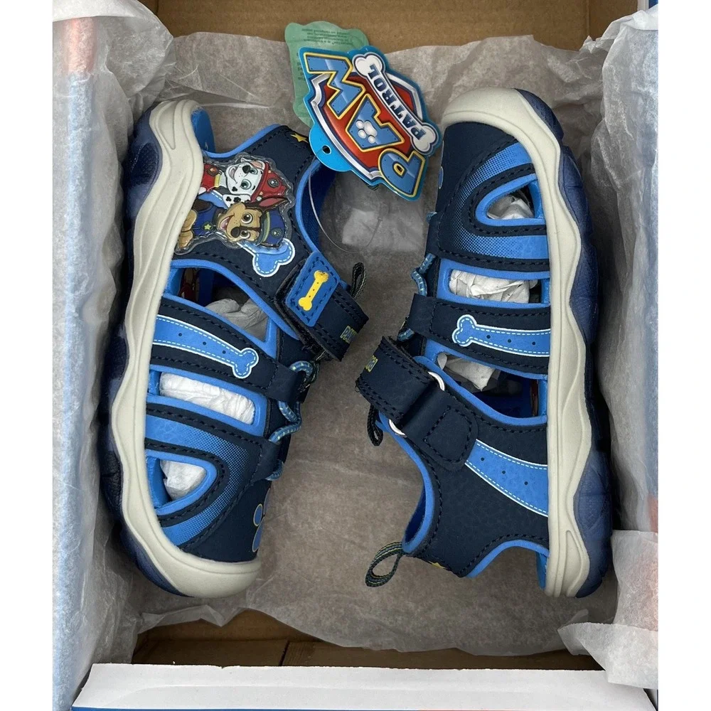 Paw Patrol Toddler Boys Light Up Sport Fisherman Sandals Size 6 Blue Closed Toe